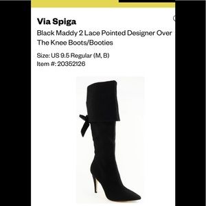 Via Spiga
Black Maddy 2 Lace Pointed Designer Over
The Knee Boots